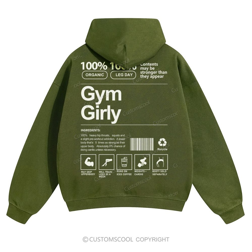 Gym Girly Solid Color Hoodie Customscool