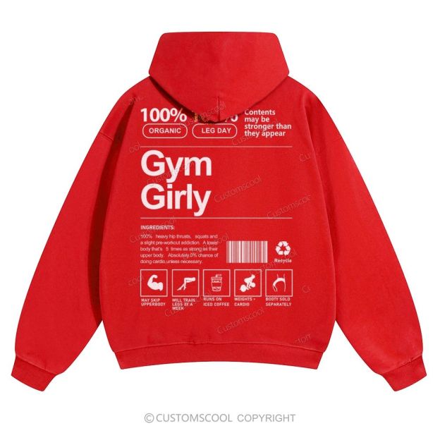 Gym Girly Solid Color Hoodie Customscool