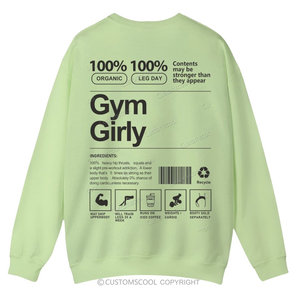 Gym Girl Casual Crewneck Sweatshirt Customscool