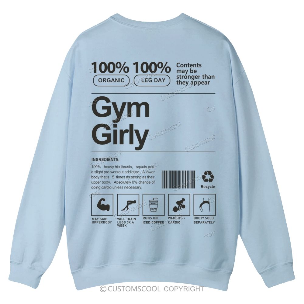 Gym Girl Casual Crewneck Sweatshirt Customscool