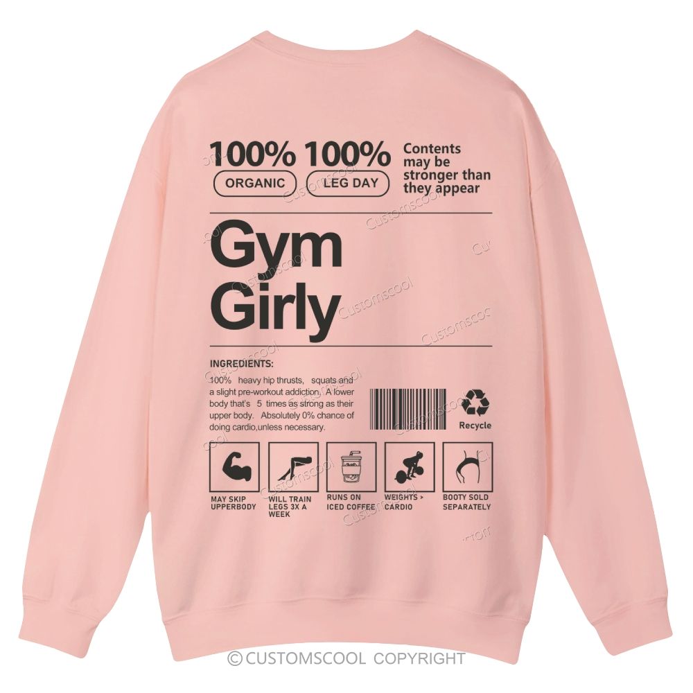 Gym Girl Casual Crewneck Sweatshirt Customscool