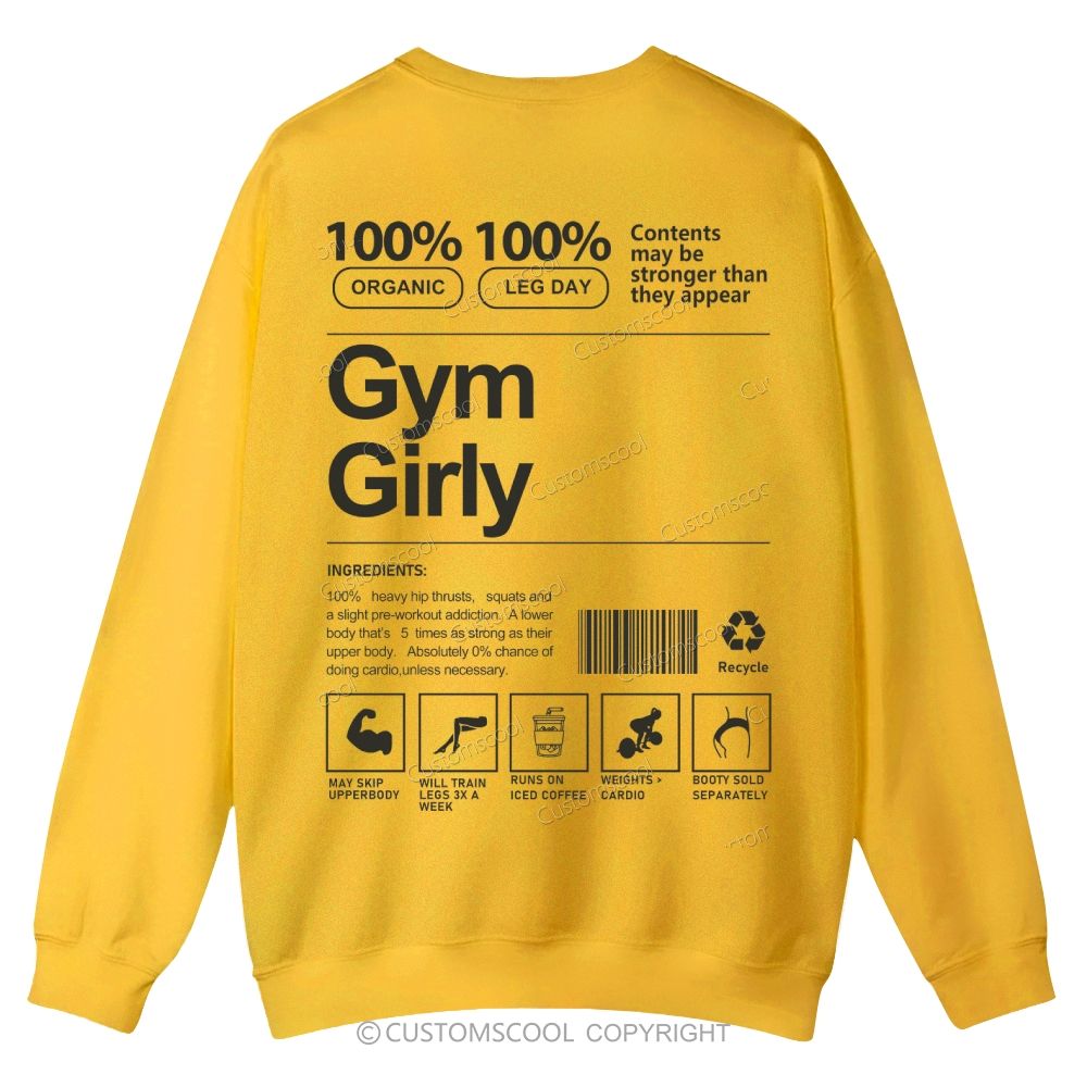 Gym Girl Casual Crewneck Sweatshirt Customscool