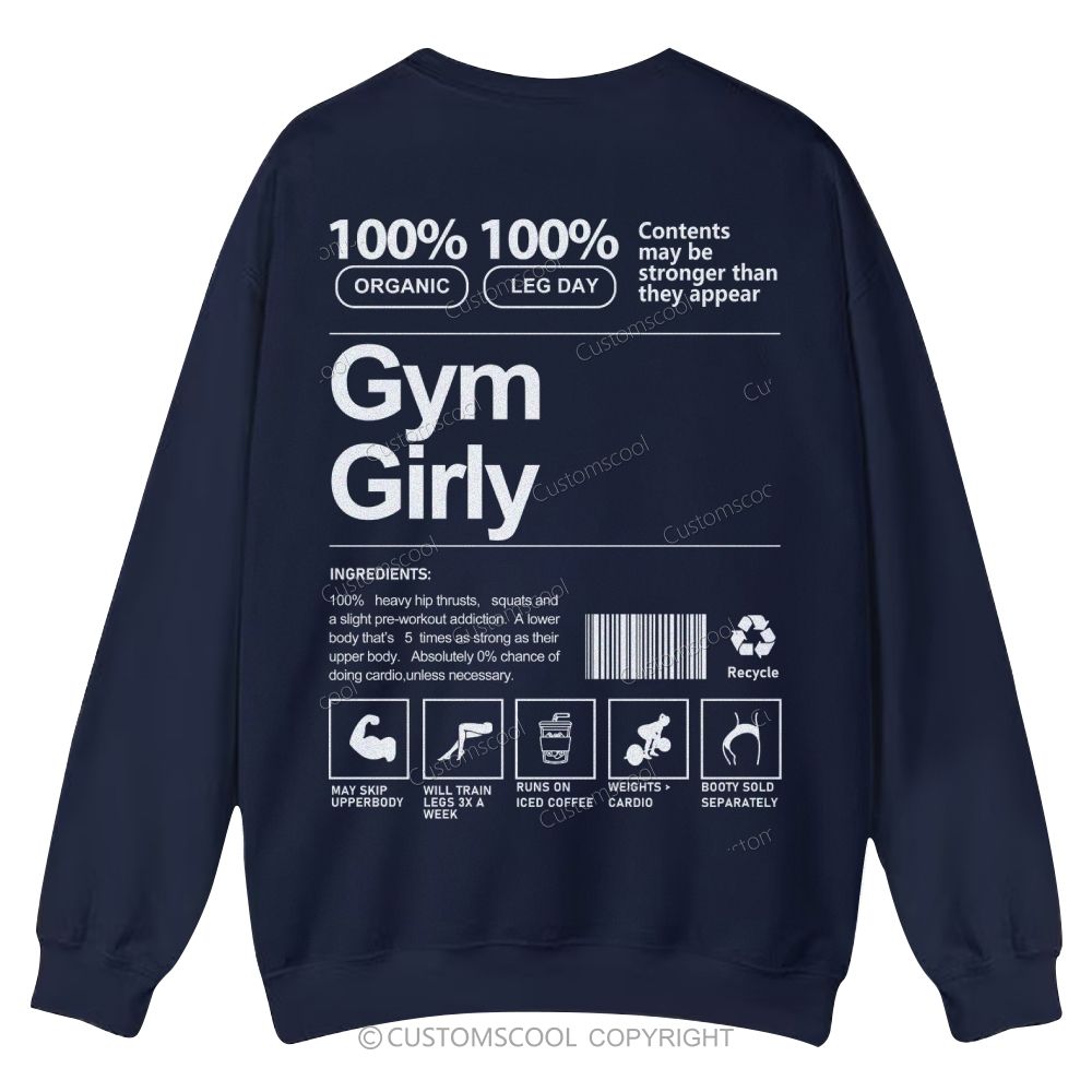 Gym Girl Casual Crewneck Sweatshirt Customscool