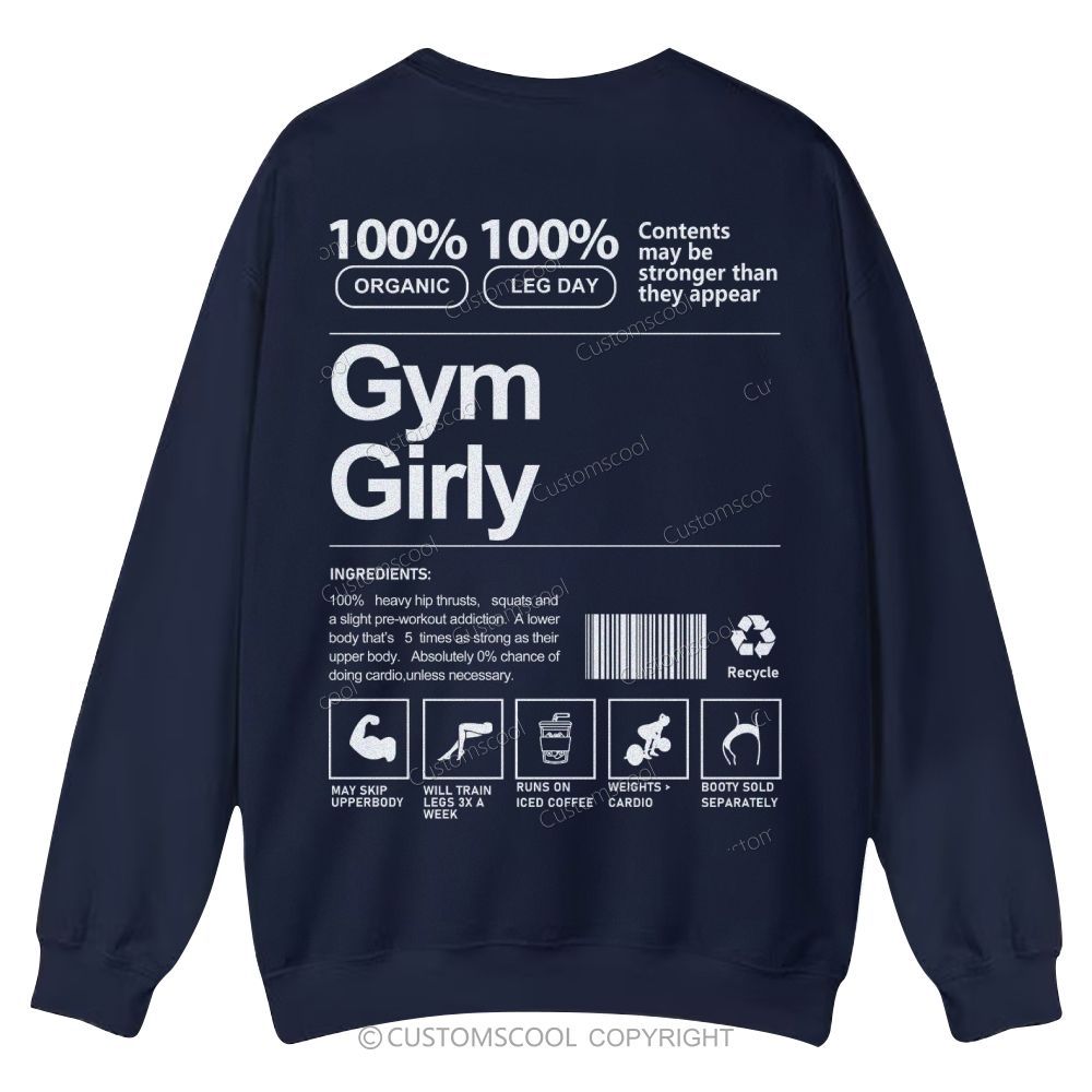Gym Girl Casual Crewneck Sweatshirt Customscool