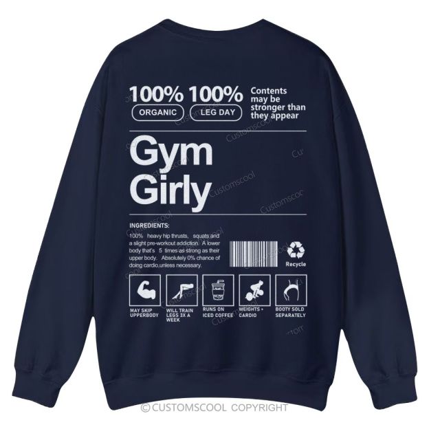 Gym Girl Casual Crewneck Sweatshirt Customscool