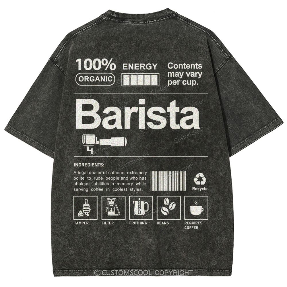 Barista Addcustom Unisex Fit Washed T-Shirt Customscool