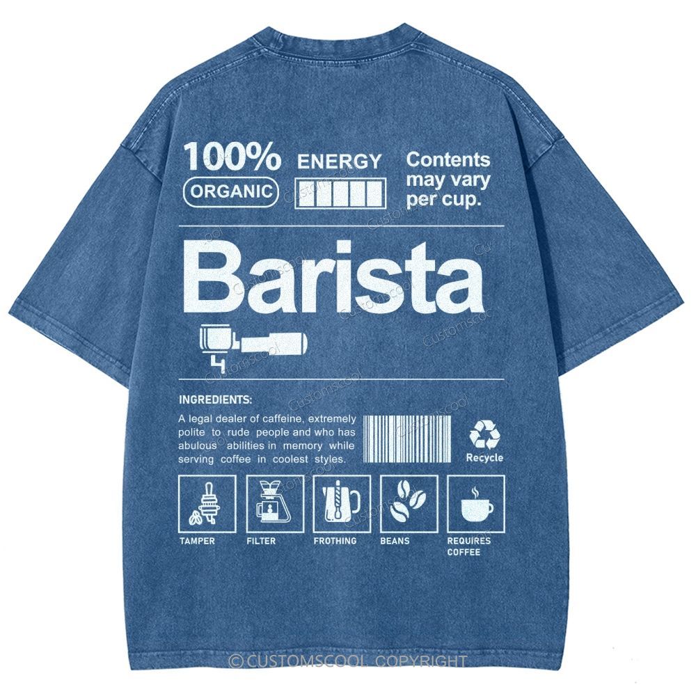 Barista Addcustom Unisex Fit Washed T-Shirt Customscool
