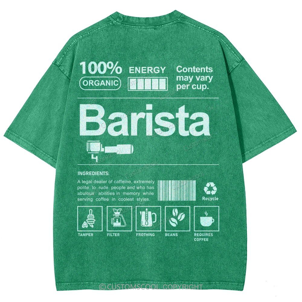 Barista Addcustom Unisex Fit Washed T-Shirt Customscool