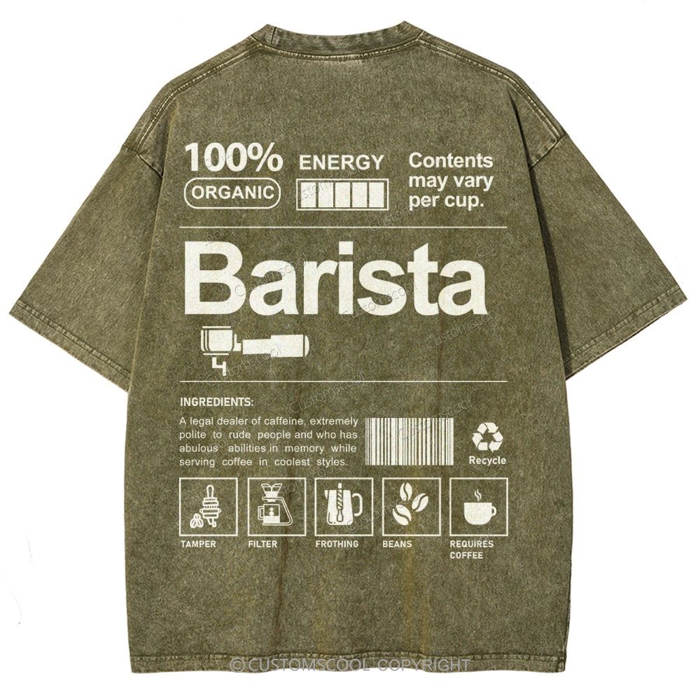 Barista Addcustom Unisex Fit Washed T-Shirt Customscool