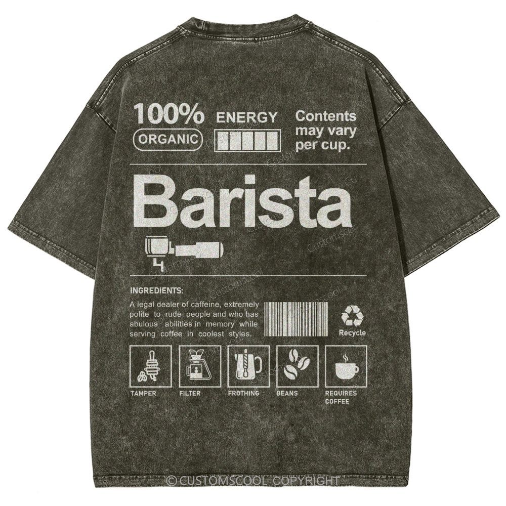 Barista Addcustom Unisex Fit Washed T-Shirt Customscool