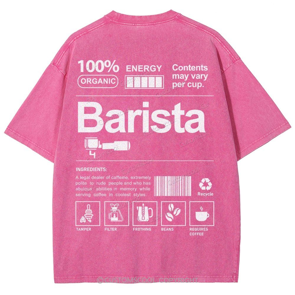 Barista Addcustom Unisex Fit Washed T-Shirt Customscool