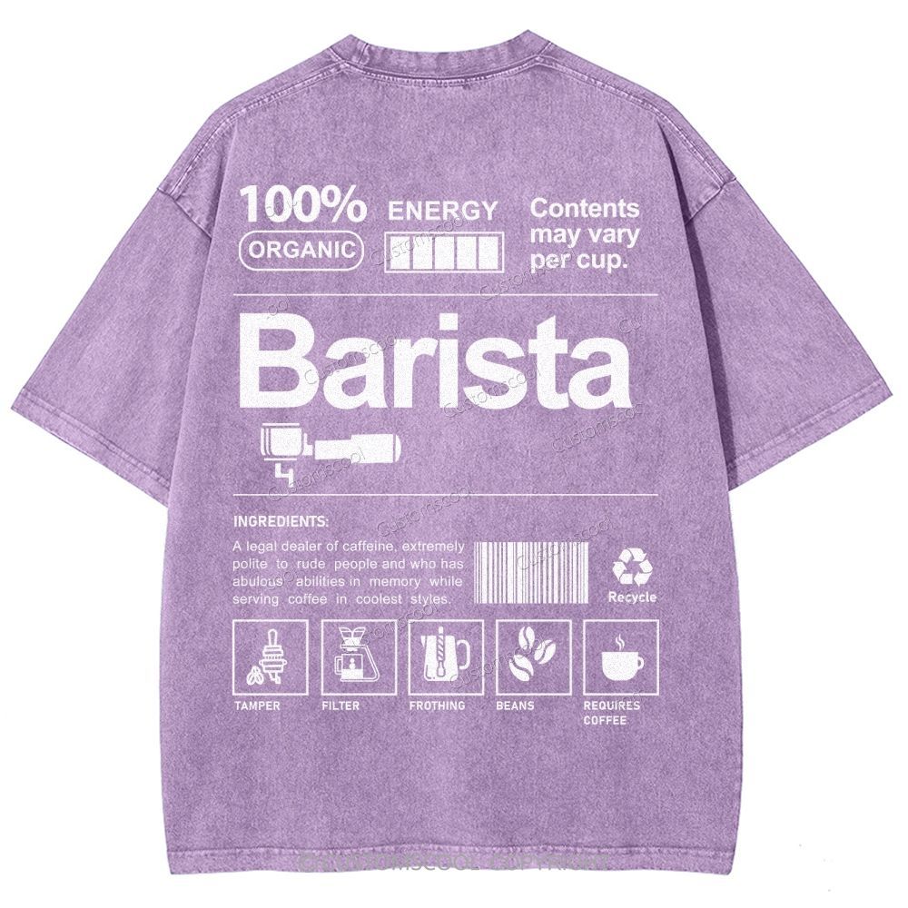 Barista Addcustom Unisex Fit Washed T-Shirt Customscool