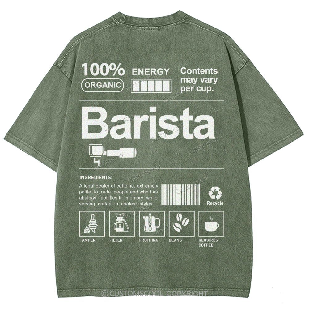 Barista Addcustom Unisex Fit Washed T-Shirt Customscool