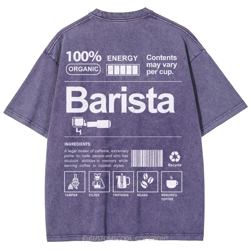 Barista Addcustom Unisex Fit Washed T-Shirt Customscool