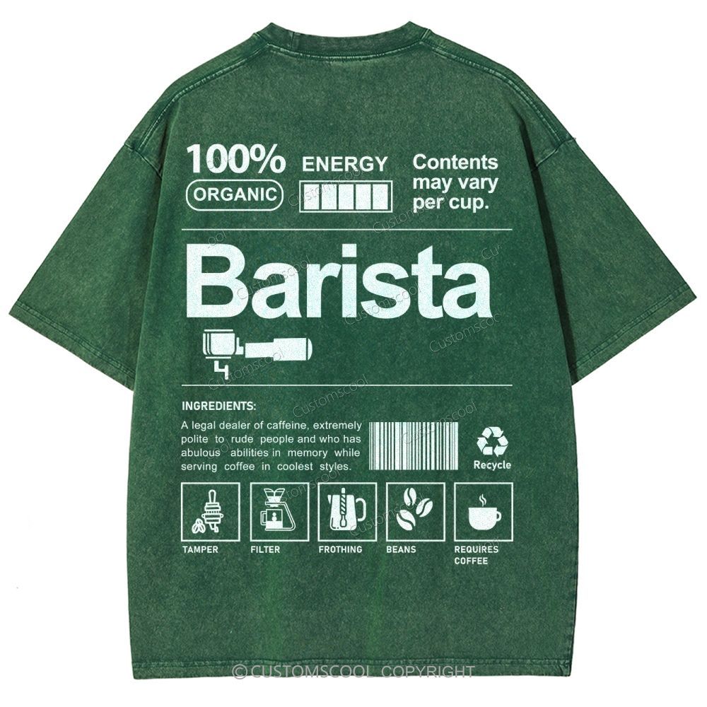 Barista Addcustom Unisex Fit Washed T-Shirt Customscool