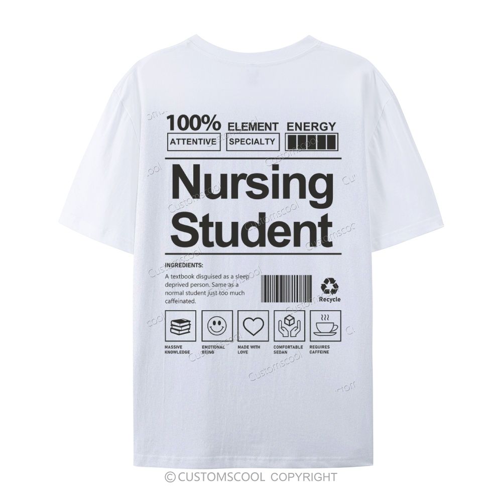 Nursing Student Casual Short Sleeve T-Shirt Customscool