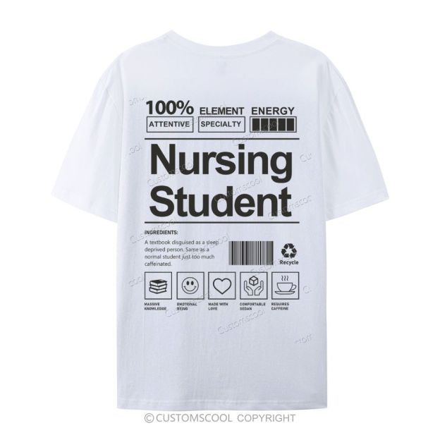 Nursing Student Casual Short Sleeve T-Shirt Customscool