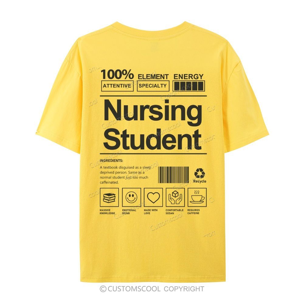 Nursing Student Casual Short Sleeve T-Shirt Customscool