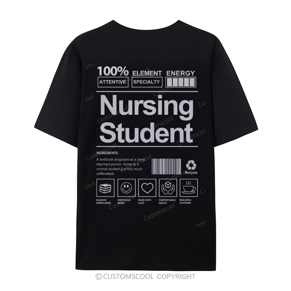 Nursing Student Casual Short Sleeve T-Shirt Customscool