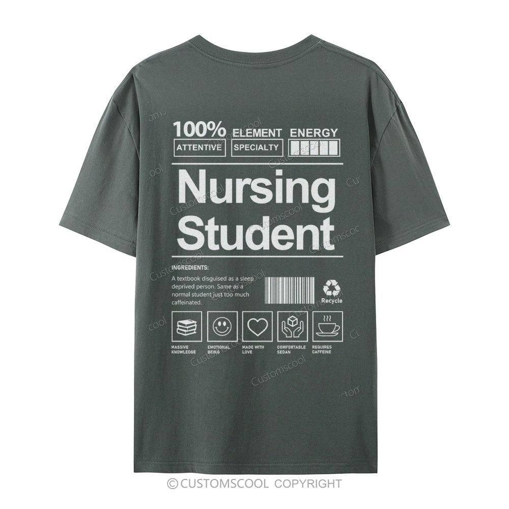 Nursing Student Casual Short Sleeve T-Shirt Customscool