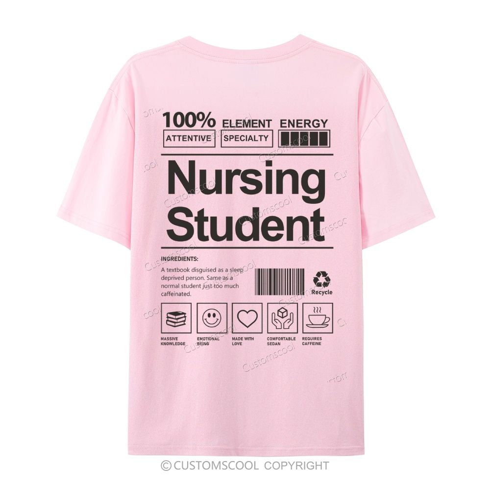 Nursing Student Casual Short Sleeve T-Shirt Customscool
