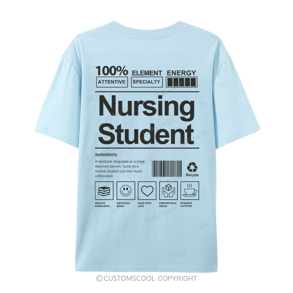Nursing Student Casual Short Sleeve T-Shirt Customscool