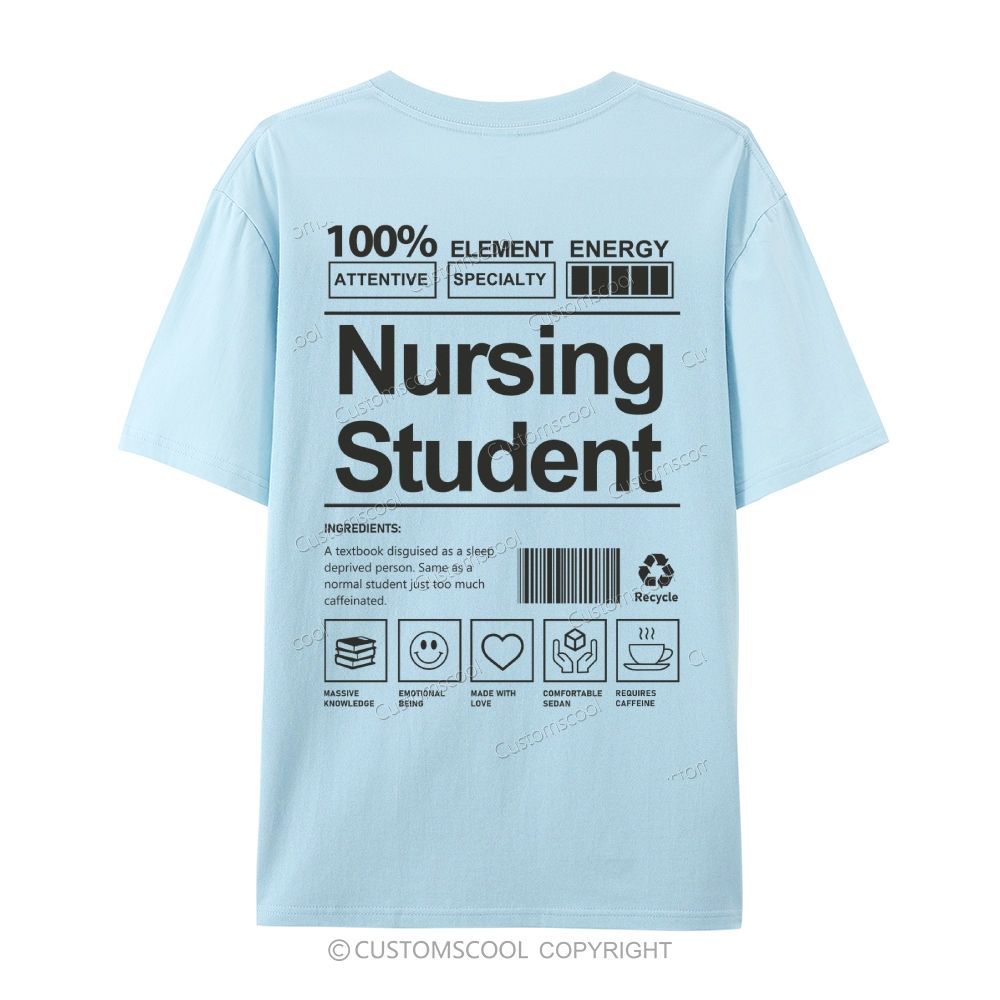 Nursing Student Casual Short Sleeve T-Shirt Customscool