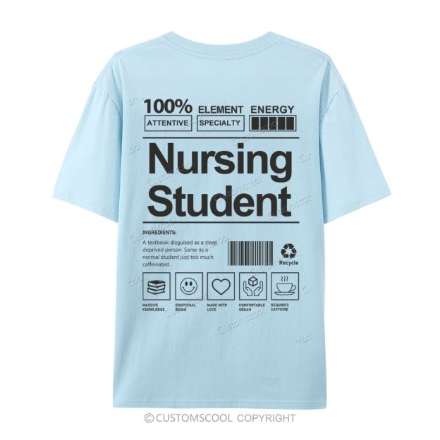 Nursing Student Casual Short Sleeve T-Shirt Customscool