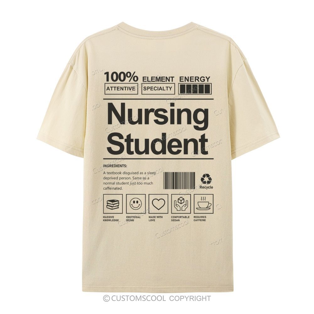 Nursing Student Casual Short Sleeve T-Shirt Customscool