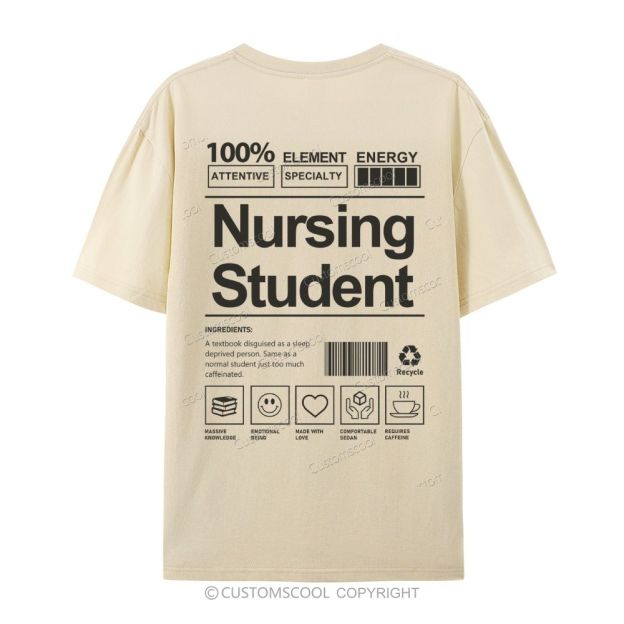 Nursing Student Casual Short Sleeve T-Shirt Customscool