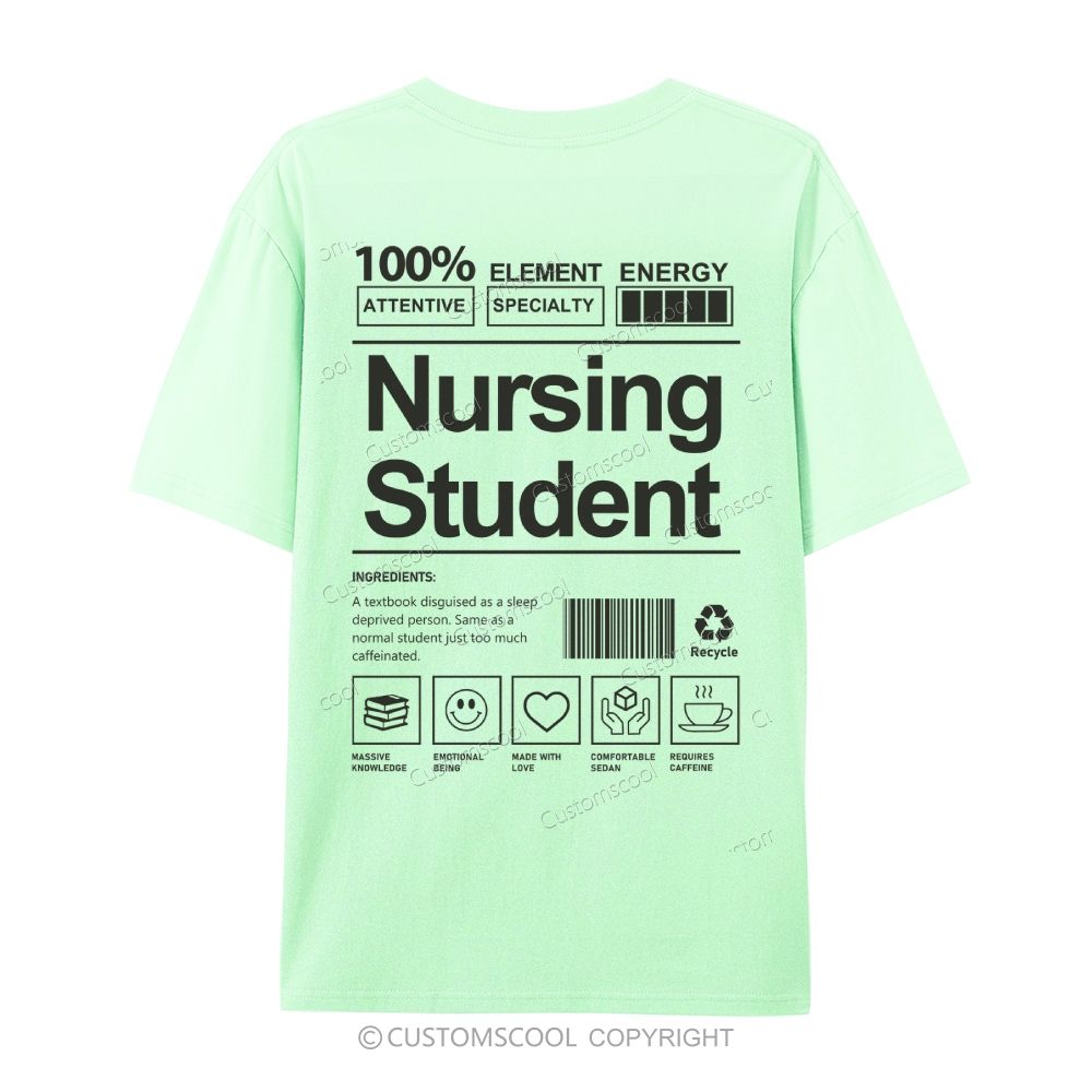 Nursing Student Casual Short Sleeve T-Shirt Customscool