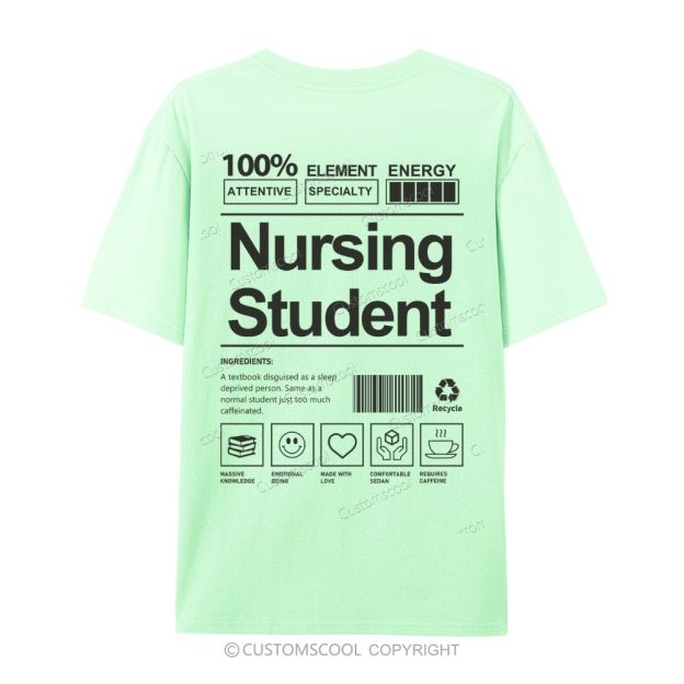 Nursing Student Casual Short Sleeve T-Shirt Customscool