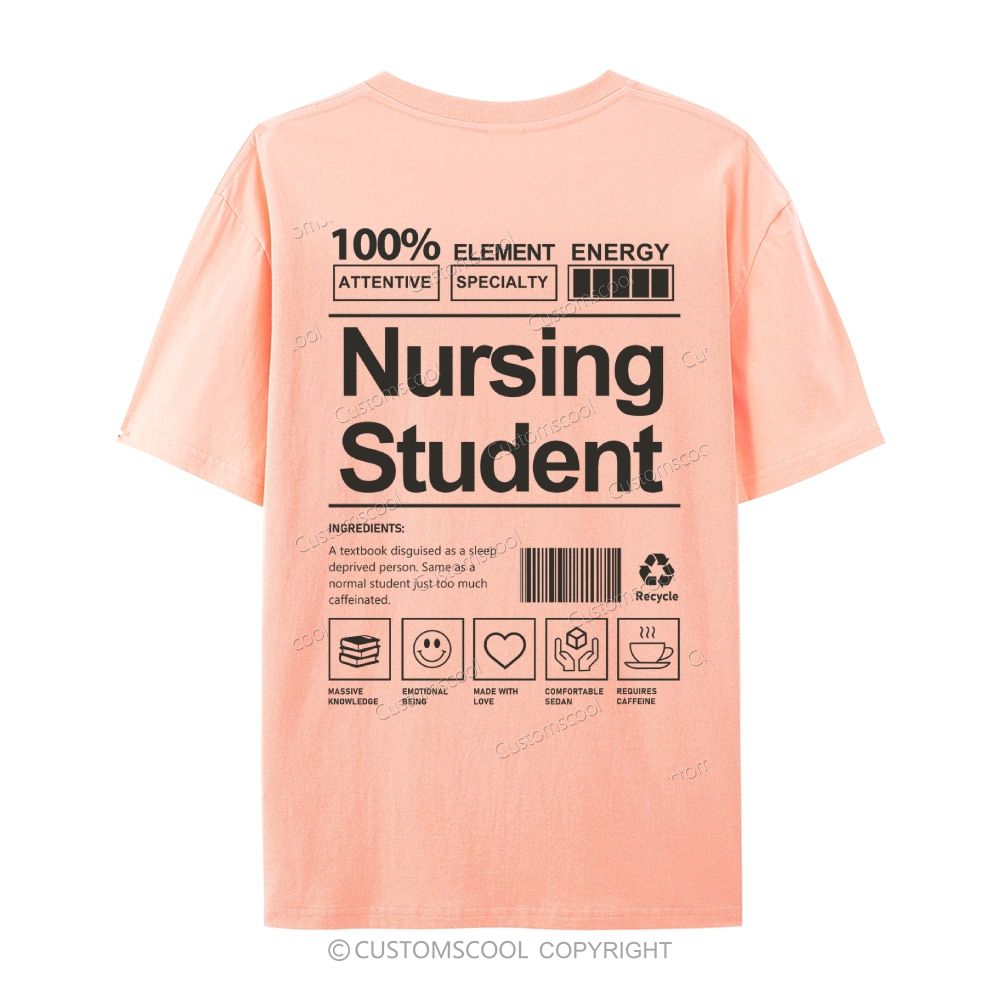 Nursing Student Casual Short Sleeve T-Shirt Customscool