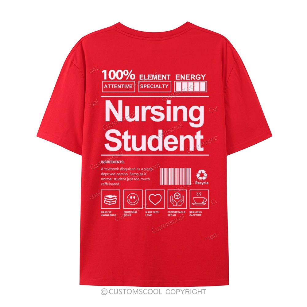 Nursing Student Casual Short Sleeve T-Shirt Customscool