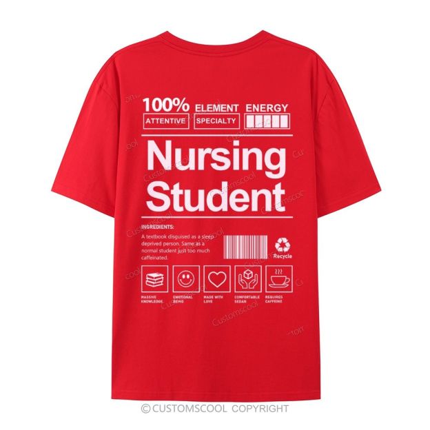Nursing Student Casual Short Sleeve T-Shirt Customscool