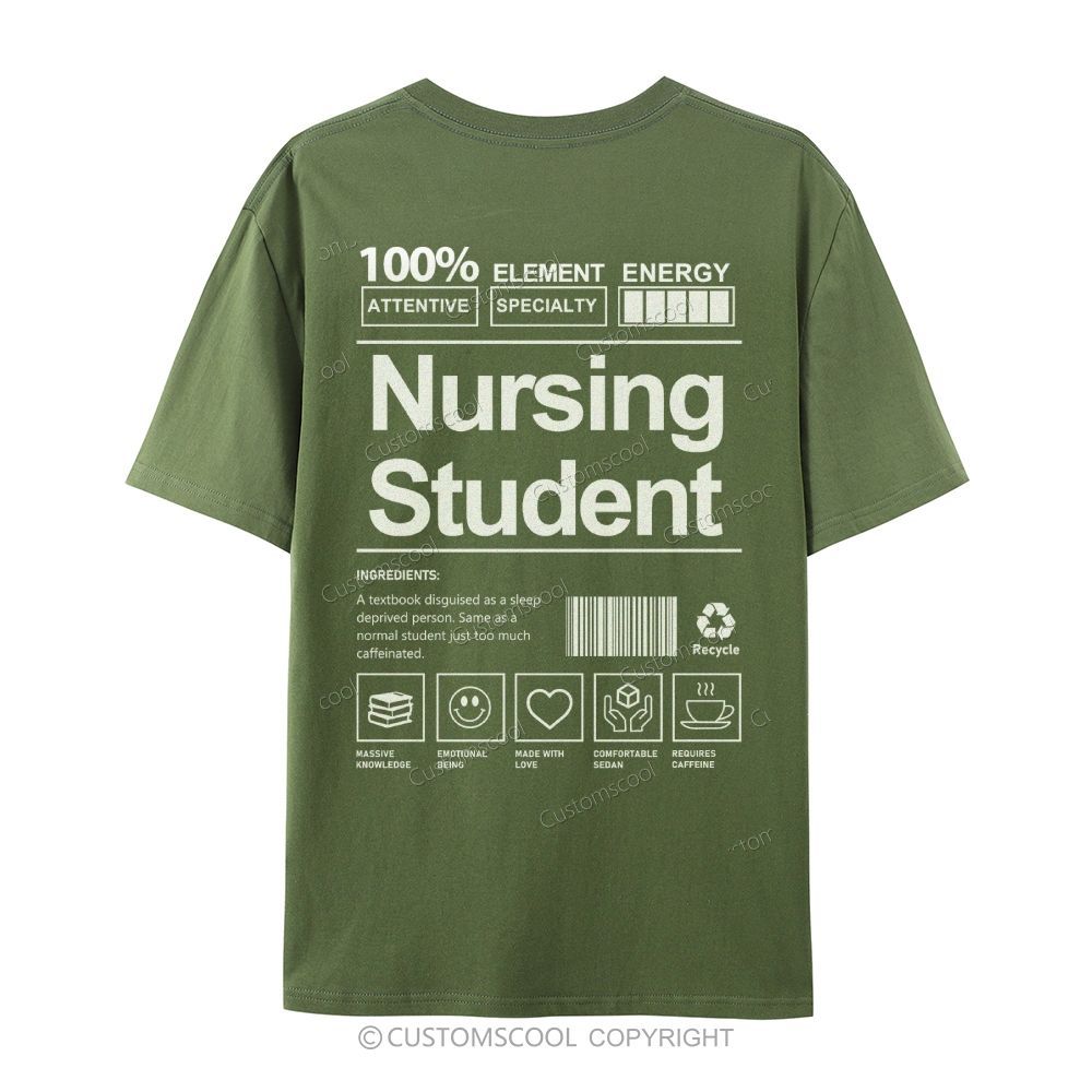 Nursing Student Casual Short Sleeve T-Shirt Customscool