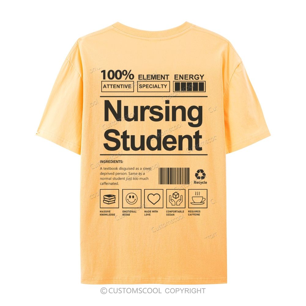 Nursing Student Casual Short Sleeve T-Shirt Customscool