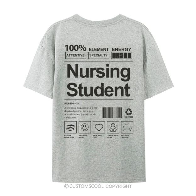 Nursing Student Casual Short Sleeve T-Shirt Customscool