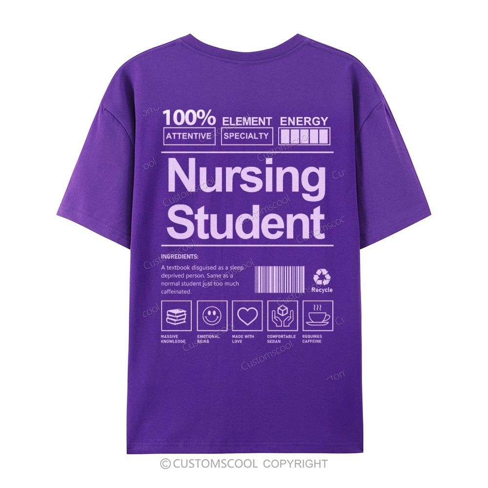 Nursing Student Casual Short Sleeve T-Shirt Customscool