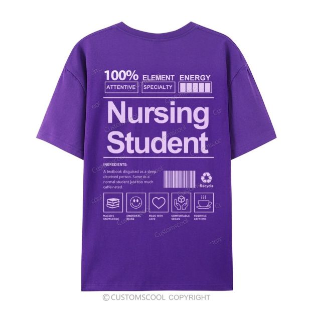 Nursing Student Casual Short Sleeve T-Shirt Customscool