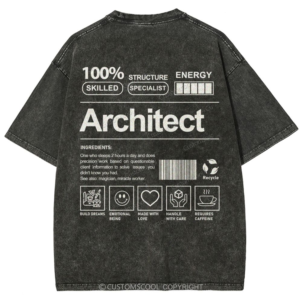 architect Unisex Fit Washed T-Shirt Customscool