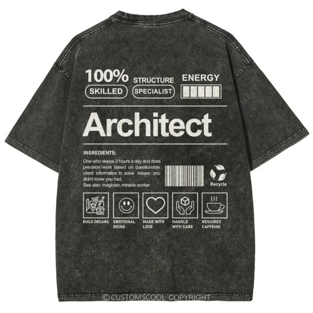 architect Unisex Fit Washed T-Shirt Customscool