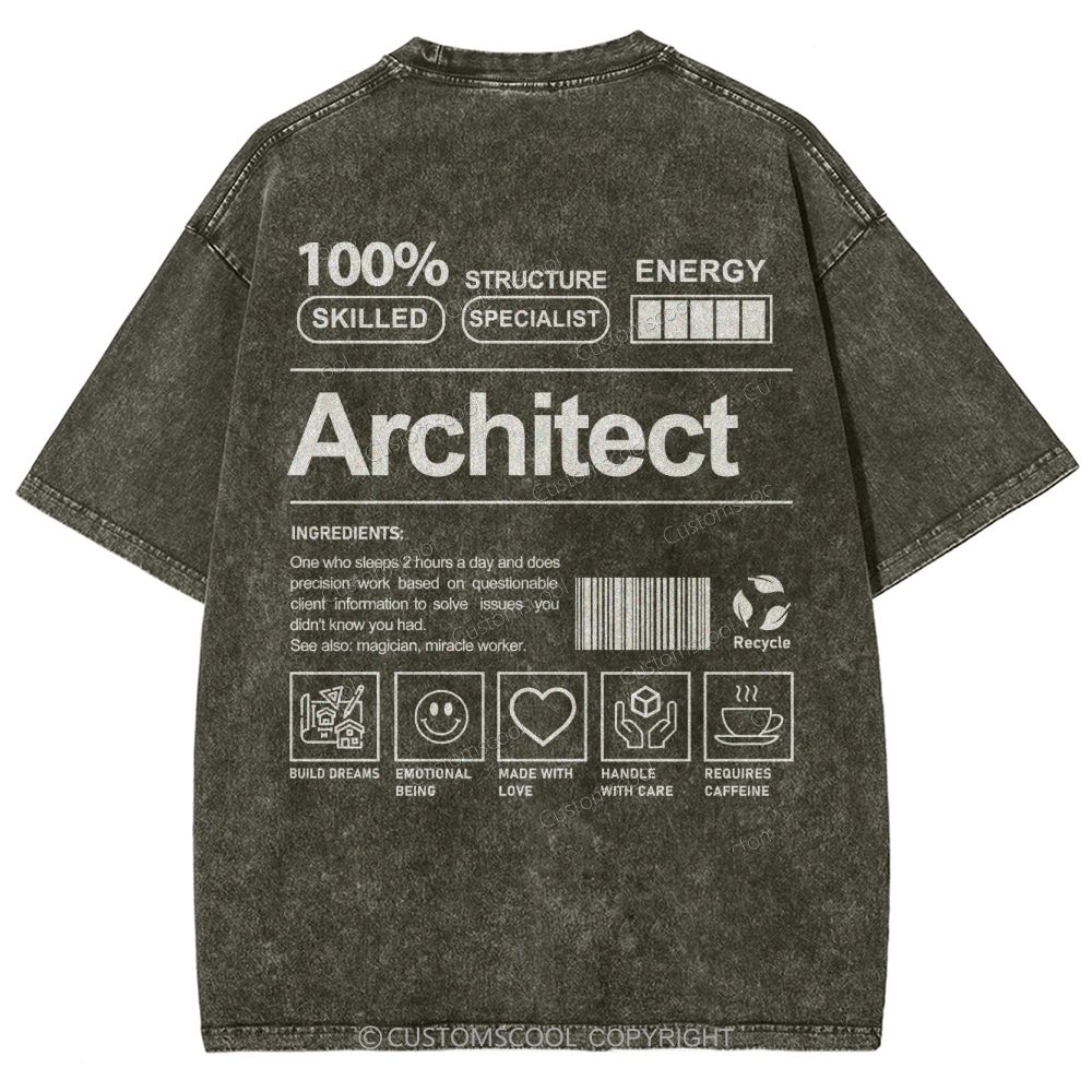 architect Unisex Fit Washed T-Shirt Customscool
