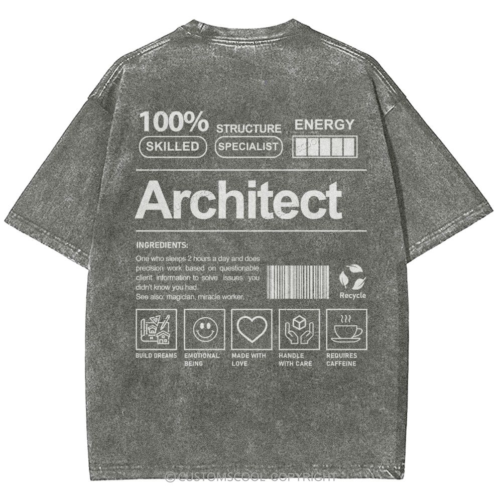 architect Unisex Fit Washed T-Shirt Customscool