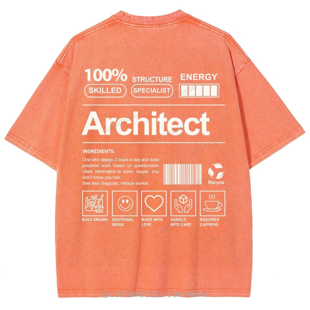 architect Unisex Fit Washed T-Shirt Customscool