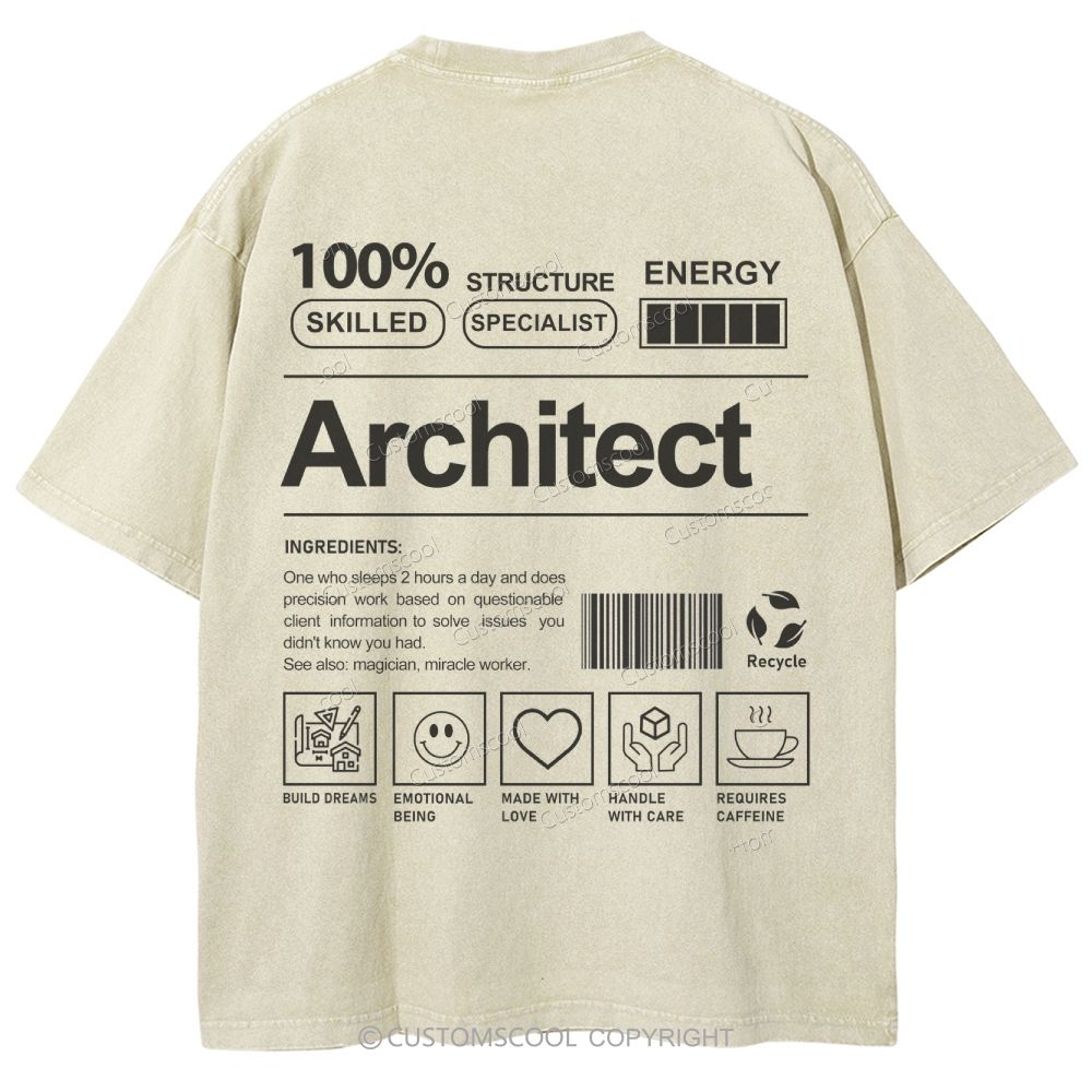 architect Unisex Fit Washed T-Shirt Customscool