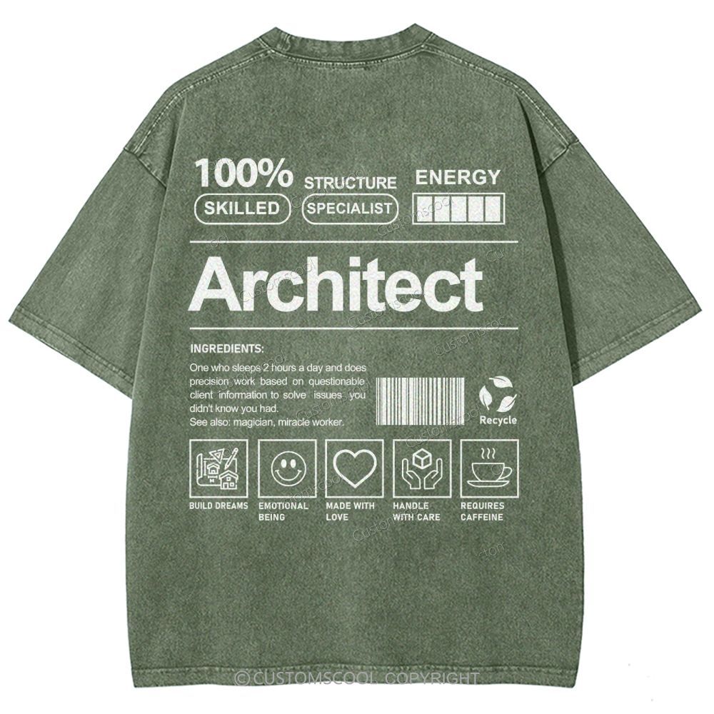 architect Unisex Fit Washed T-Shirt Customscool