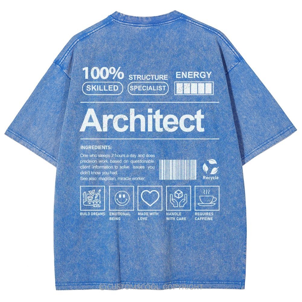 architect Unisex Fit Washed T-Shirt Customscool