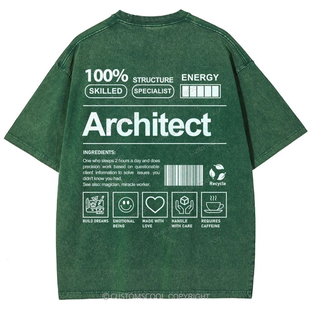 architect Unisex Fit Washed T-Shirt Customscool