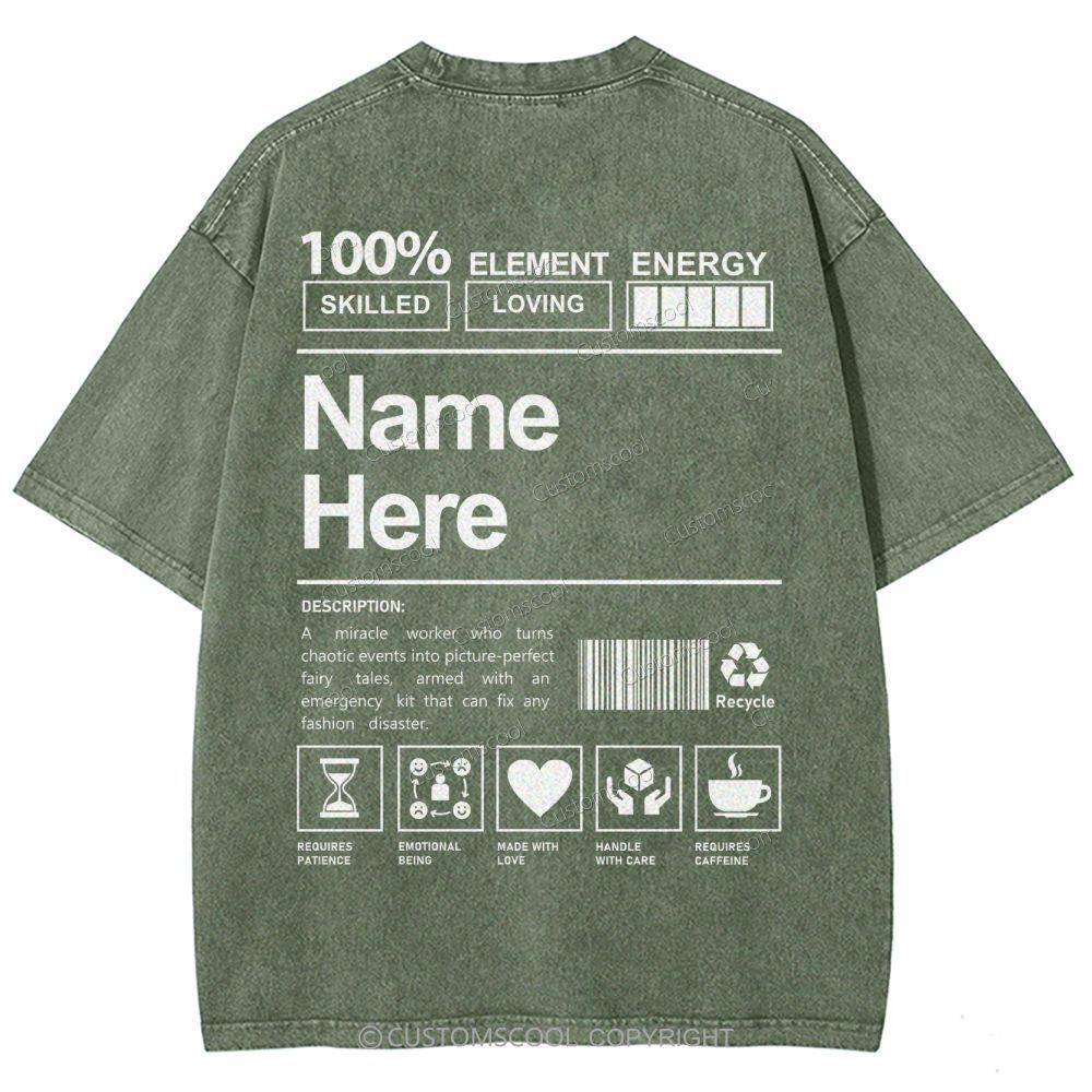 Addcustom Name And Your Description Unisex Fit Washed T-Shirt Customscool